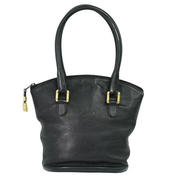 LOEWE Leather Handbag Black Gold